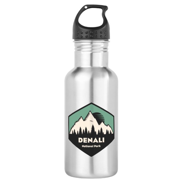 Denali National Park Stainless Steel Water Bottle (Front)