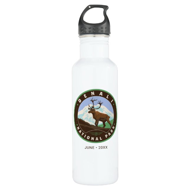 Denali National Park Stainless Steel Water Bottle (Front)
