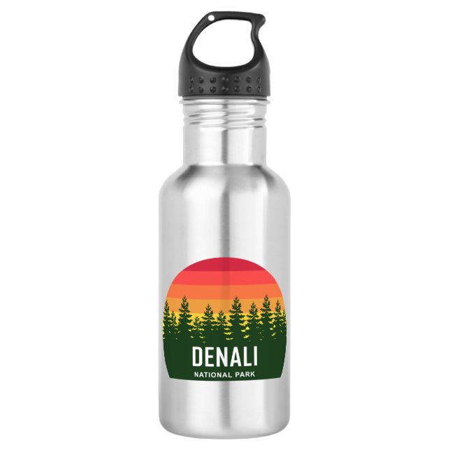 Denali National Park Stainless Steel Water Bottle (Front)