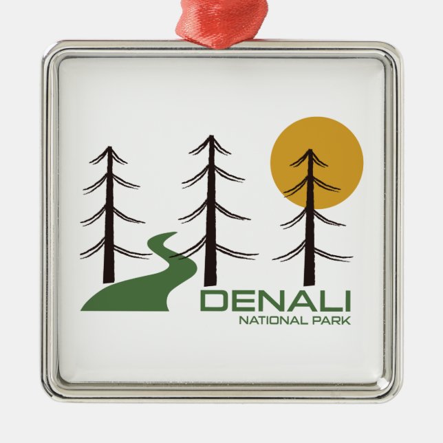 Denali National Park Trail Metal Ornament (Front)