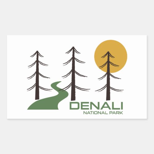 Denali National Park Trail Rectangular Sticker