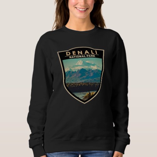 Denali National Park Watercolor Badge Sweatshirt