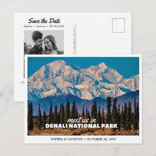 Denali National Park Wedding Save the Date Alaska Postcard