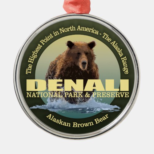 Denali NP Bear WT Metal Ornament