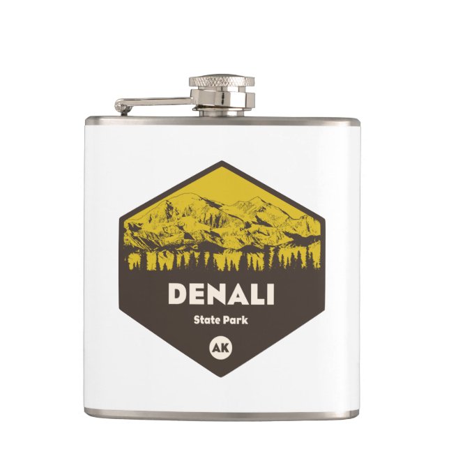 Denali State Park Alaska Flask (Front)