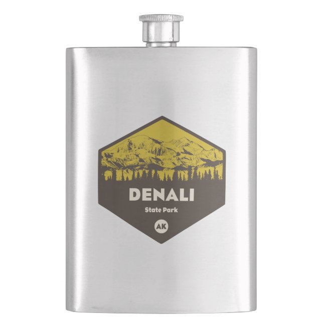 Denali State Park Alaska Flask (Front)