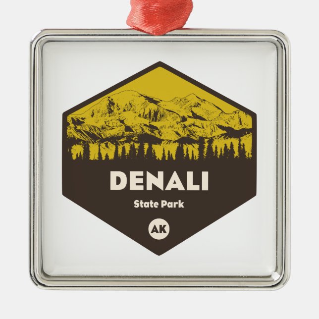 Denali State Park Alaska Metal Ornament (Front)