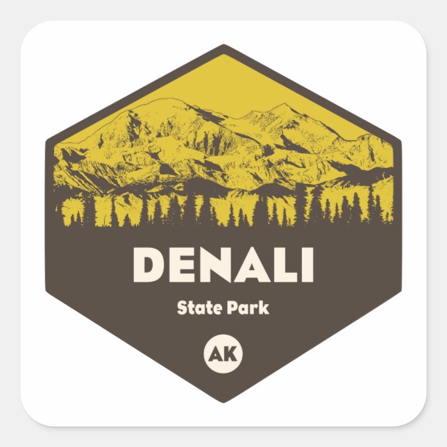 Denali State Park Alaska Square Sticker (Front)