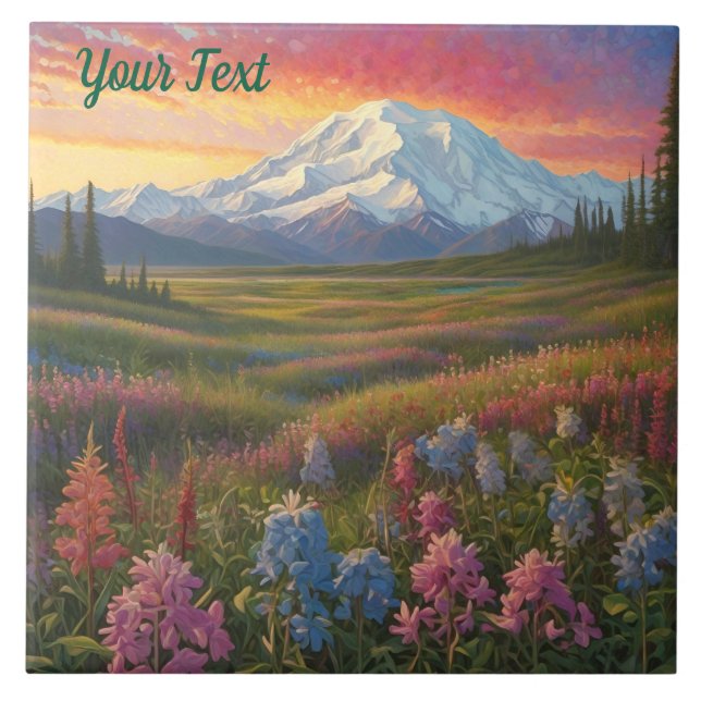 Denali Wildflowers Ceramic Tile (Front)