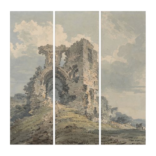 Denbigh Castle ca 1793 Thomas Girtin Triptych