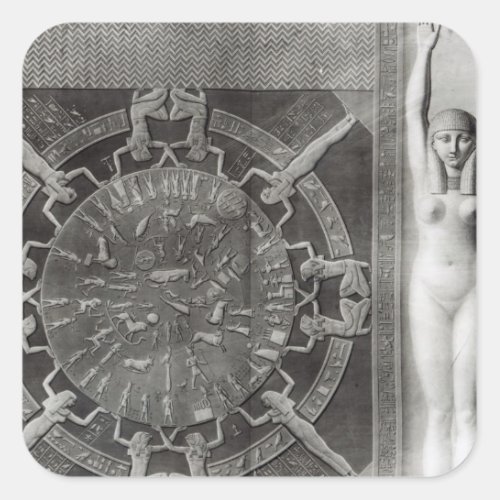 Dendera Zodiac engraved in 1802 Square Sticker