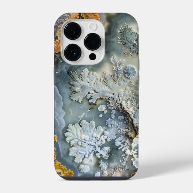 Dendrite Crystals Stone Macro Photography Iphone Case (Back)