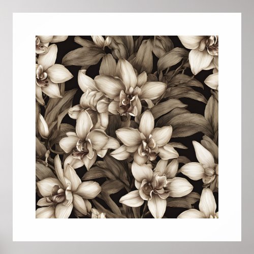 Dendrobium Monochromatic Art Prints