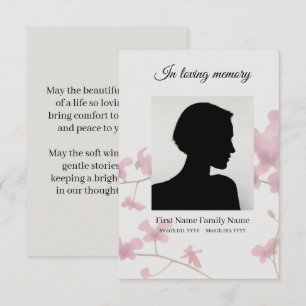 Dendrobium orchid funeral prayer card