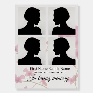 Dendrobium orchid funeral welcome sign collage