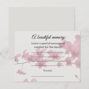 Dendrobium orchid memorial message card