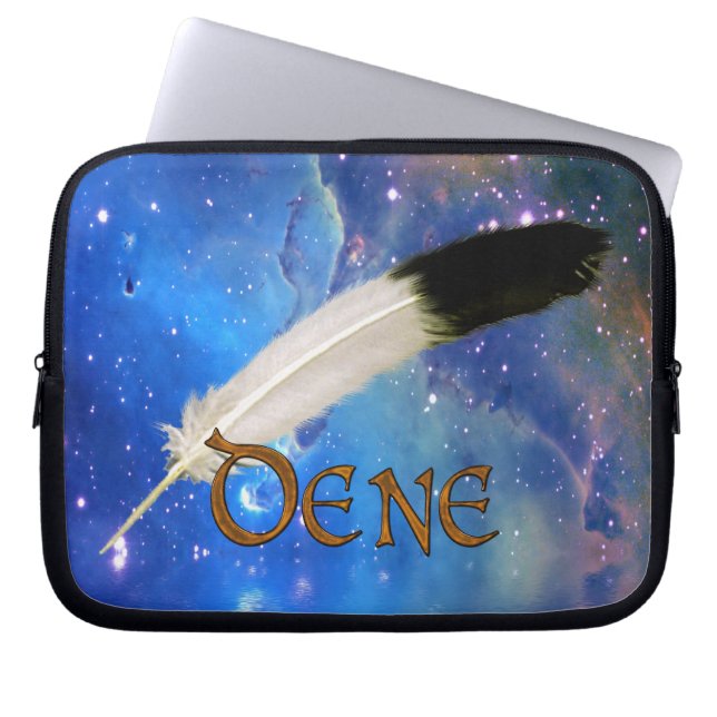 DENE Nation & Feather Space Laptop Sleeve (Front)
