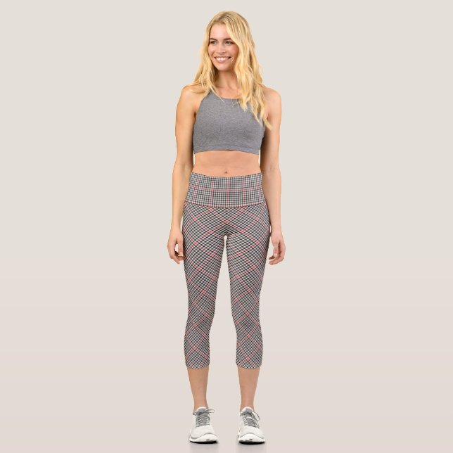 Denholm District Tweed Check Pattern Capri Leggings (Front)
