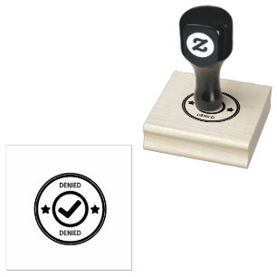 DENIED Red Ink Color Record Control Bold Workflows Rubber Stamp