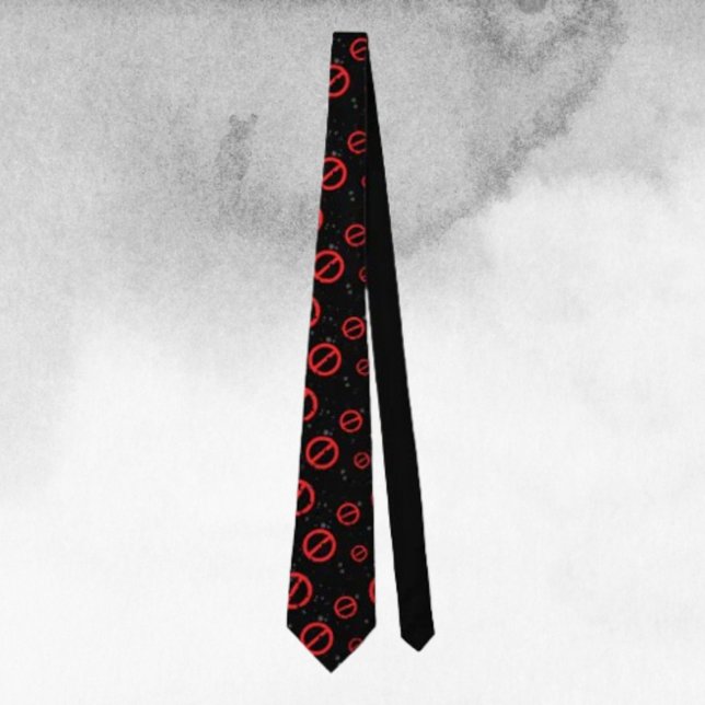 Denied Symbol Necktie – Bold Red on Black (Creator Uploaded)