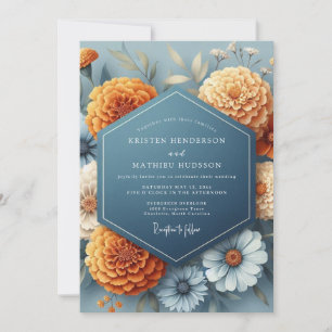 Denim Amber Autumn Wedding Invitation