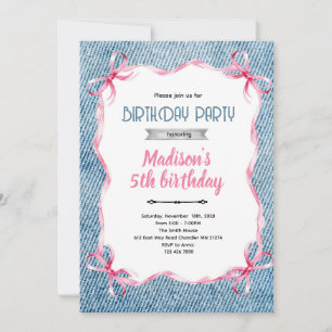 Denim and Bows Invite