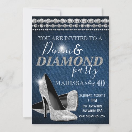 Denim and Diamond Birthday Party, elegant, heels