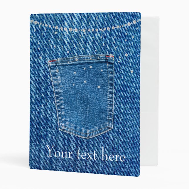 Denim and Diamond Jeans Pocket Mini Binder (Front/Inside)