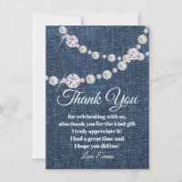 denim and diamond pearl, thank you card