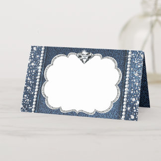 Denim and Diamond Place Card