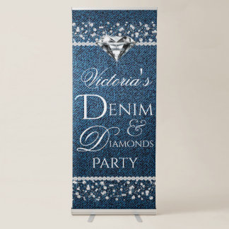 Denim and Diamond Retractable Party Event Banner