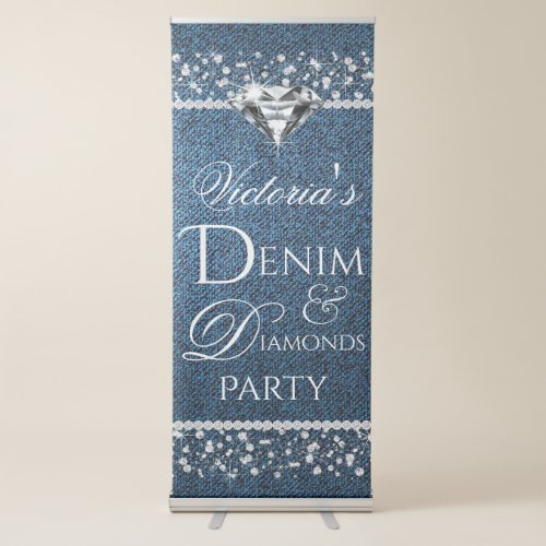 Denim and Diamond Retractable Party Event Banner