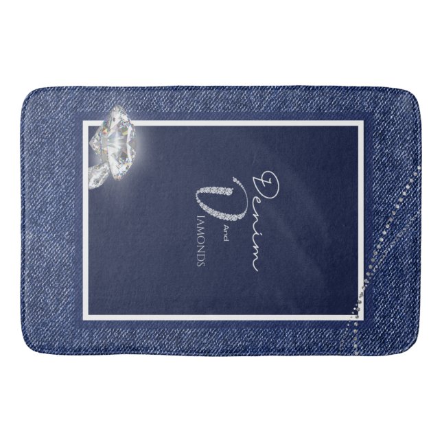 Denim and diamonds  bath mat (Front)