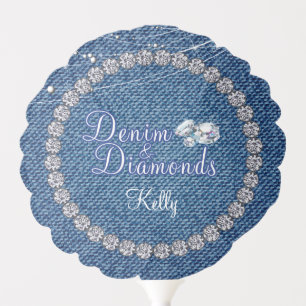 Denim and Diamonds Birthday Balloon