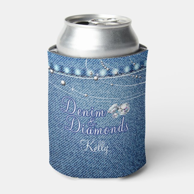 Denim and Diamonds Can Cooler (Can Front)