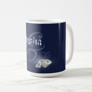 Denim and diamonds coffee mug
