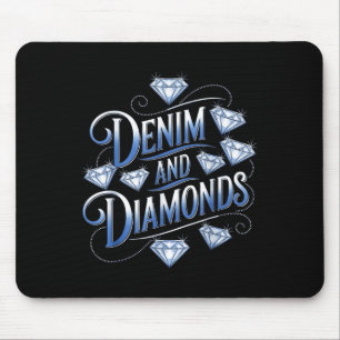 Denim And Diamonds Country Western Bachelorette Pa Mouse Pad