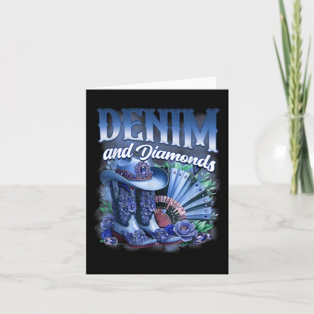 Denim And Diamonds Country Western Cowgirl Boots P Card (Front)