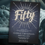 Denim and Diamonds Fabulous Glam 50th Birthday Invitation<br><div class="desc">Need 50 birthday party ideas for women? This glamorous denim and diamonds 50th birthday invitation that combines another trendy theme, "50 and fabulous", might just be the perfect invitation for a beautiful woman celebrating the fiftieth milestone. It showcases the word "fifty" in modern calligraphy and a rhinestone effect, set inside...</div>