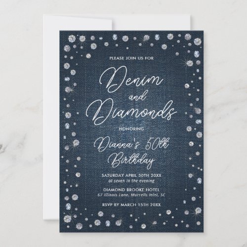 Denim and Diamonds Invitation