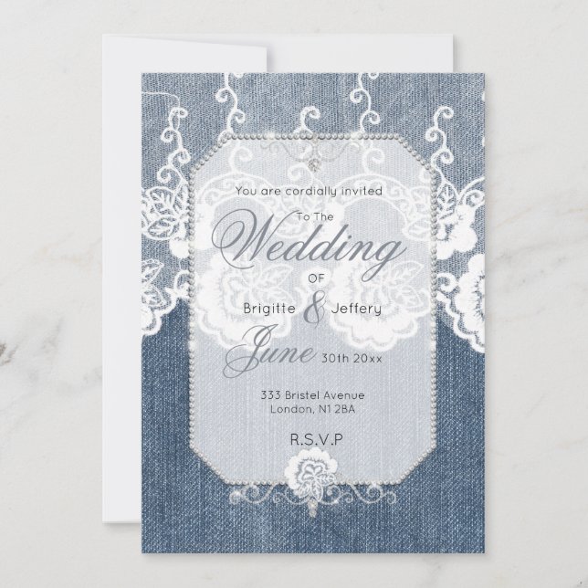 Denim and diamonds Invitation (Front)