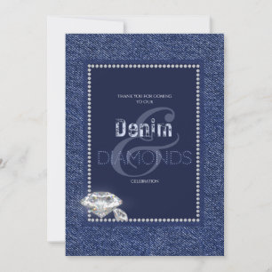 Denim and diamonds invitation