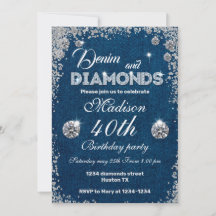 Denim and Diamonds invitation Chic Birthday Party