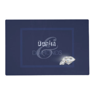 Denim and diamonds Paper plate Placemat