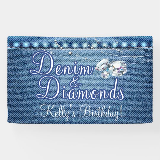 Denim And Diamonds Party Banner Zazzle Com