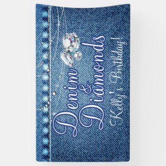 Denim and Diamonds Party Banner | Zazzle