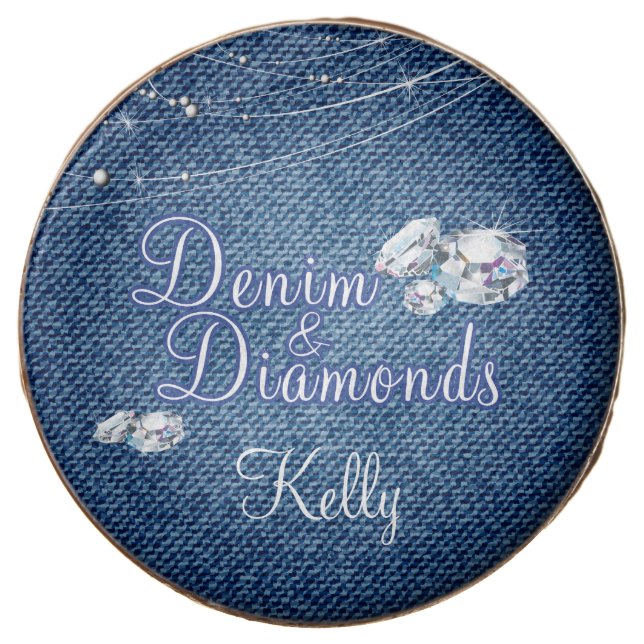 Denim and Diamonds Party Chocolate Dipped Oreo (Front)