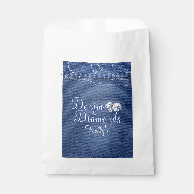 Denim and Diamonds Party , Custom Party Bags (Front)