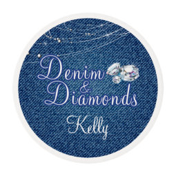 Denim and Diamonds Party Edible Frosting Rounds | Zazzle