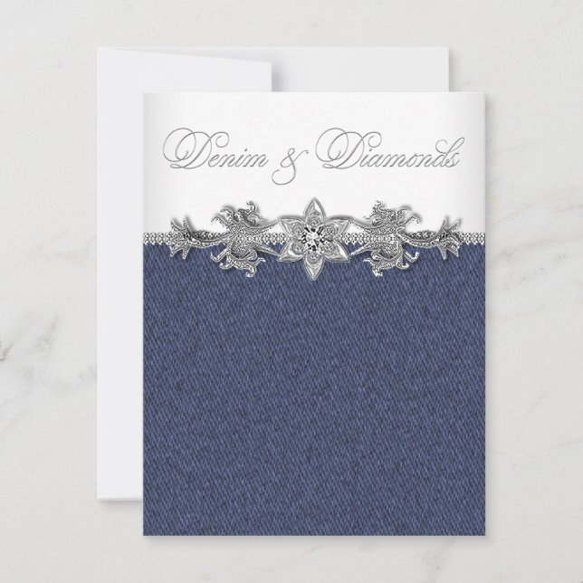 Denim and Diamonds Party Invitation (Front)